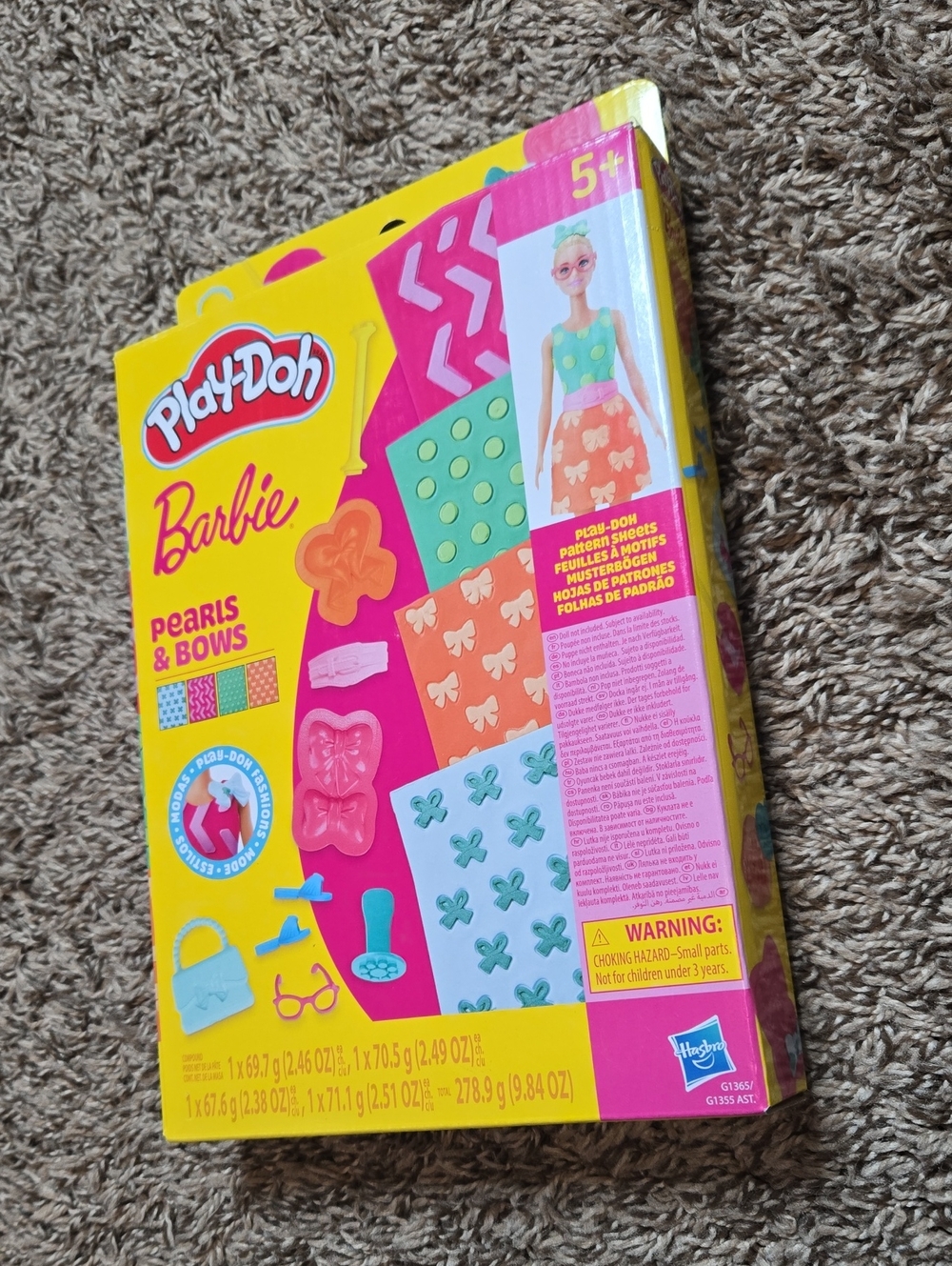 Barbie Play Doh Fashions Mattel Pearls & Bows Pattern Sheets Hasbro Toy